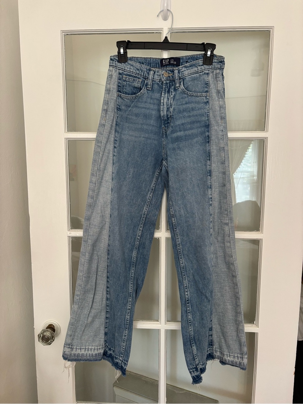 GAP Two-Tone Wide Leg Jeans in Light Blue Size 26